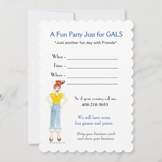 Party Gals Einladung (Rückseite)