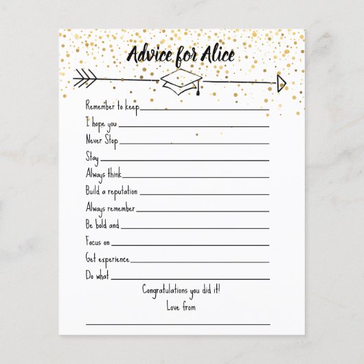 Party Game Advice for Graduate doppelseitig Flyer (Hinten)
