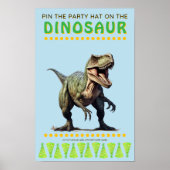 Party Game: Button den Hut auf den Dinosaurier Poster (Vorne)