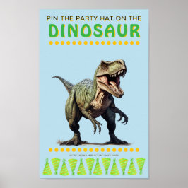 Party Game: Button den Hut auf den Dinosaurier Poster