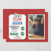 Party Game Red Foto Boys Gaming Einladung (Vorne/Hinten)