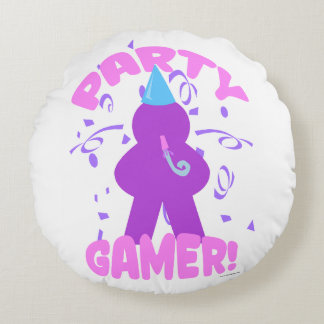 Party Gamer Fun Meeple Board Game Night Joy Rundes Kissen