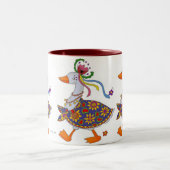 Party-Gans-ukrainische Volkskunst Zweifarbige Tasse (Mittel)