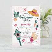 Party Gartenarbeit für Frauen im Ruhestand Einladung (Stehend Vorderseite)