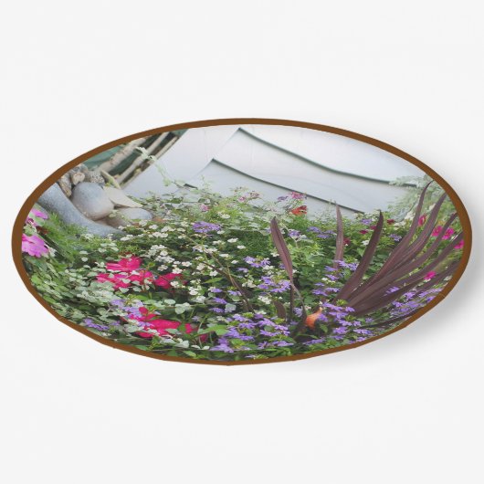 Party "Gartengarten im Garten" Pappteller (Schrägansicht)