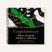 Party-Gast für das militärische Thin Green Line-Re Notizblock (Vorderseite)