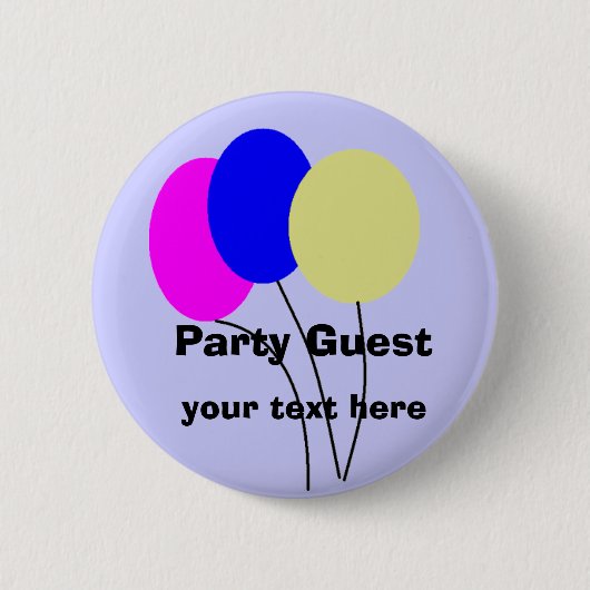 Party Gast, Schaltfläche Button (Vorderseite)