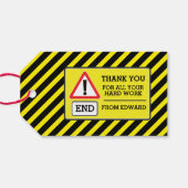 Party-Gast Zickzack Geschenkmarke Geschenkanhänger (Rückseite Horizontal)