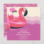 Party-Geburtstag eines modernen tropischen Schwimm Einladung (Vorne/Hinten)