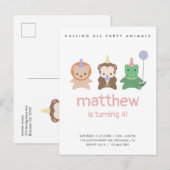 Party Geburtstag Einfache Einladung Postkarte (Vorne/Hinten)