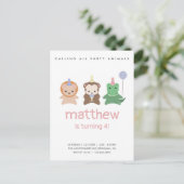 Party Geburtstag Einfache Einladung Postkarte (Stehend Vorderseite)