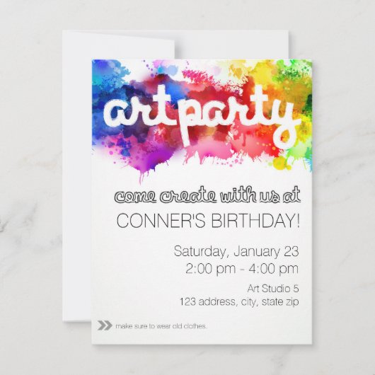 Party Geburtstag Einladung (Vorderseite)