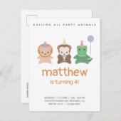 Party Geburtstag Einladung Postkarte (Vorne/Hinten)