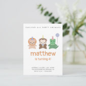 Party Geburtstag Einladung Postkarte (Stehend Vorderseite)