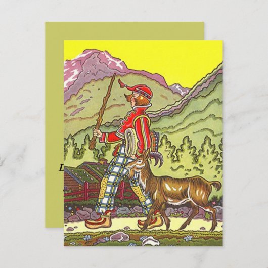 Party-Geburtstag EINLADUNGEN Schweizer Alpen-Heidi (Vorne/Hinten)