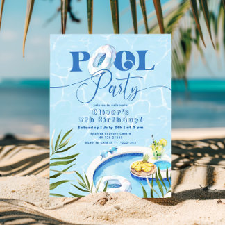 Party-Geburtstag im Pool Einladung