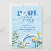 Party-Geburtstag im Pool Einladung (Vorderseite)