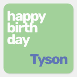 Party Geburtstag minimaler lila Salbei grün Quadratischer Aufkleber