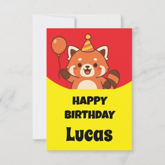 Party Geburtstag phantastischer roter Panda Einladung (Vorderseite)