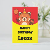 Party Geburtstag phantastischer roter Panda Einladung (Stehend Vorderseite)