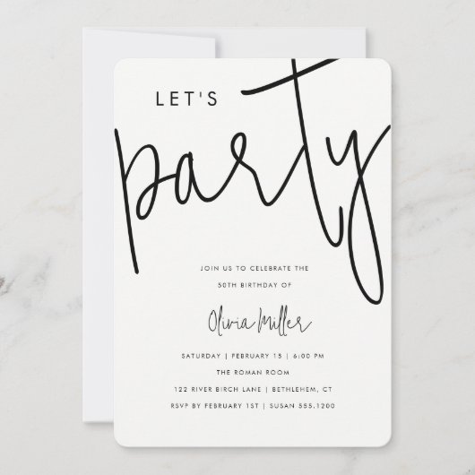 Party Geburtstagsfeier Einladung (Vorderseite)