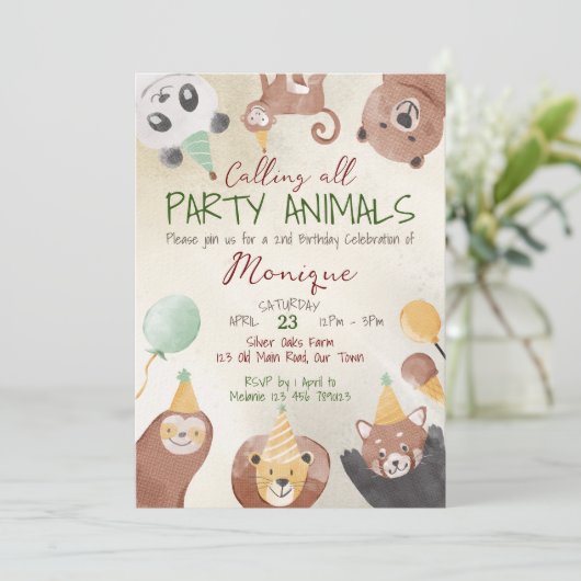 Party Geburtstagsfeier Einladung (Stehend Vorderseite)