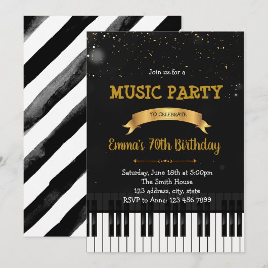 Party-Geburtstagsfeier Einladung (Vorne/Hinten)