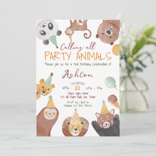 Party Geburtstagsfeier Einladung (Stehend Vorderseite)