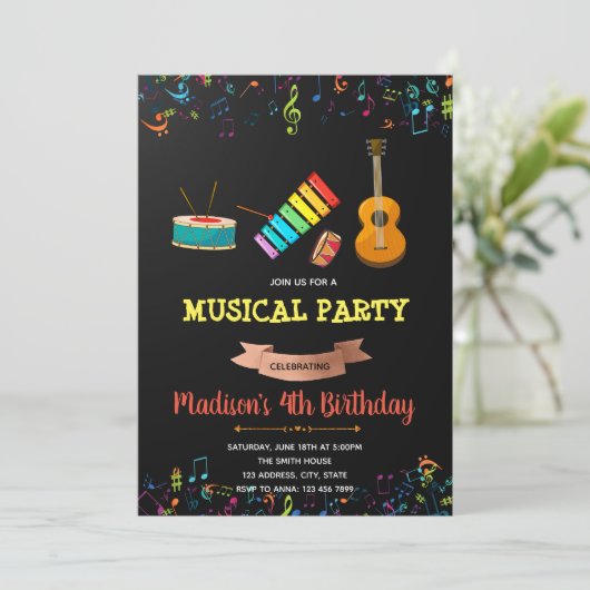 Party Geburtstagsfeier Einladung (Stehend Vorderseite)