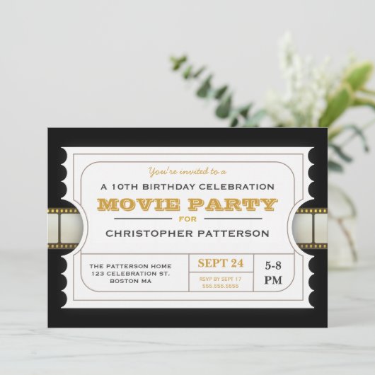 Party Geburtstagsparty Eintrittskarte Einladung (Stehend Vorderseite)