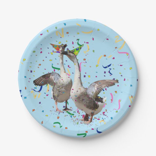 Party Geese Confetti Celebration Pappteller (Vorderseite)