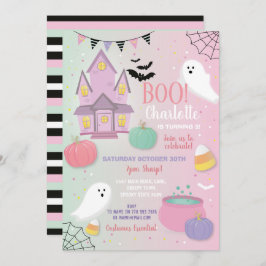 Party-Geister von Boo Kids Halloween Pink Mint Fun Einladung