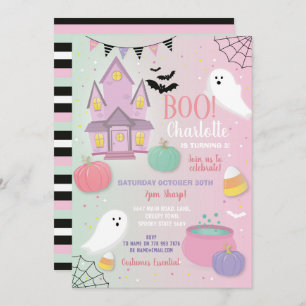 Party-Geister von Boo Kids Halloween Pink Mint Fun Einladung