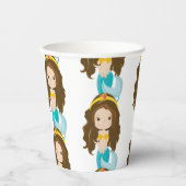 Party gelbe Meerjungfrauen Papiertüten Pappbecher (Vorderseite)