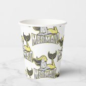 Party gelbe Meerjungfrauen Papiertüten Pappbecher (Vorderseite)