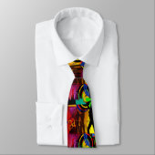 Party gescannt mit Tänzern Glow Colors Necktie Krawatte (Gebunden)