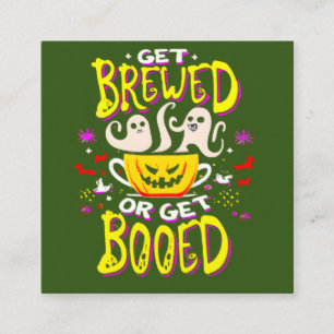 Party-Geschenk für das lustige Halloween-Kaffeekar Quadratische Visitenkarte