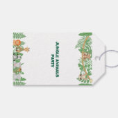 Party-Geschenkmarke "Kids Jungle Animes" Geschenkanhänger (Vorderseite (Horizontal))