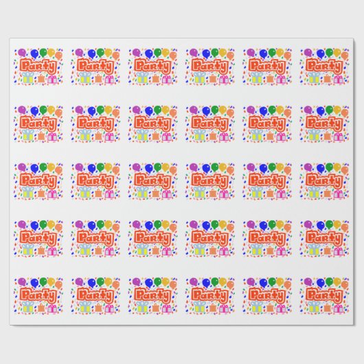 Party Geschenkpapier (Flach)