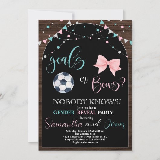 Party "Geschlechtsspezifische Ziele oder Bögen" Einladung (Vorderseite)