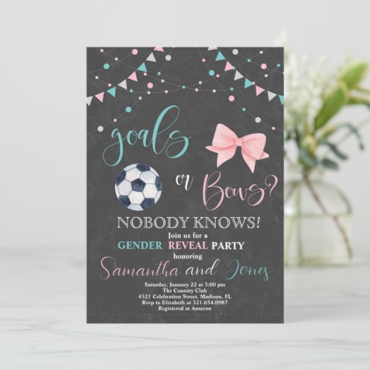 Party "Geschlechtsspezifische Ziele oder Bögen" Einladung (Stehend Vorderseite)