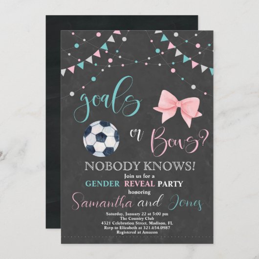 Party "Geschlechtsspezifische Ziele oder Bögen" Einladung (Vorne/Hinten)