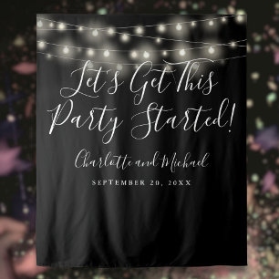 Party gestartet Lichter Schwarz Weiß Foto Hintergr Wandteppich