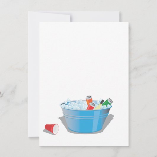 Party Getränke Einladung mit Wein, Limonade und Bi (Rückseite)