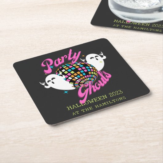 Party Ghouls Retro Halloween Ghosts Rechteckiger Pappuntersetzer (angewinkelt)