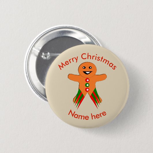 Party Gingerbrei Man Custom Button (Vorne & Hinten)