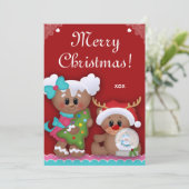 Party Gingerbret  zu Weihnachten Kindergeburtstag Einladung (Stehend Vorderseite)