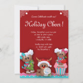 Party Gingerbret  zu Weihnachten Kindergeburtstag Einladung (Rückseite)