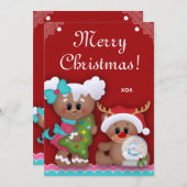 Party Gingerbret  zu Weihnachten Kindergeburtstag Einladung (Vorne/Hinten)