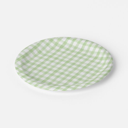 Party Gingham Pappteller (Schrägansicht)